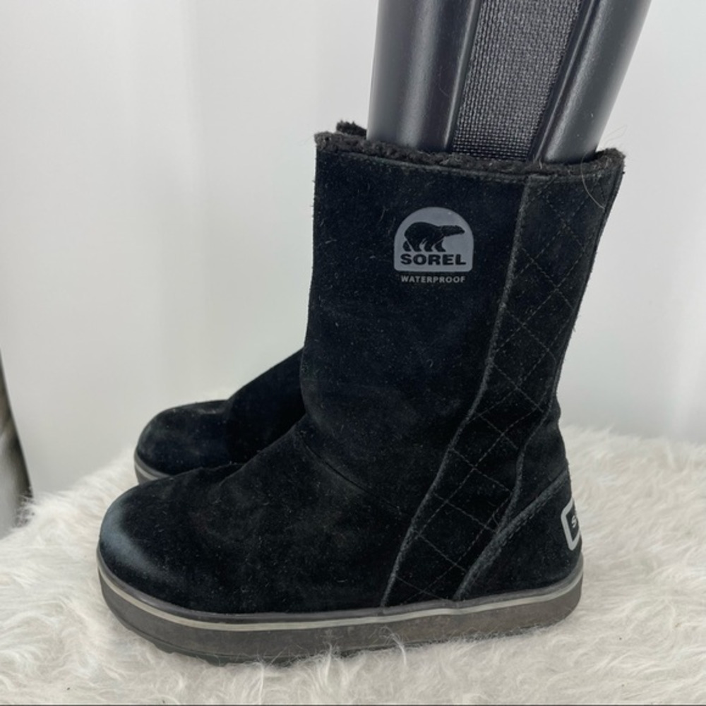 Sorel Glacy Suede Boot Black Women's‎ Size 5 NL1975